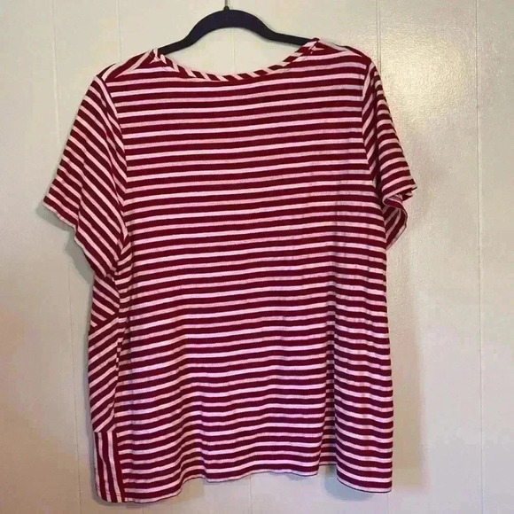 Red and White Stripe Short Sleeve Shirt in Size 2X - Picture 2 of 5